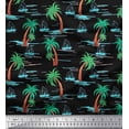 thumbnail image 1 of Soimoi Rayon Fabric Palm Tree & Sailboat Beach Fabric Prints by Yard 42 Inch Wide, 1 of 1