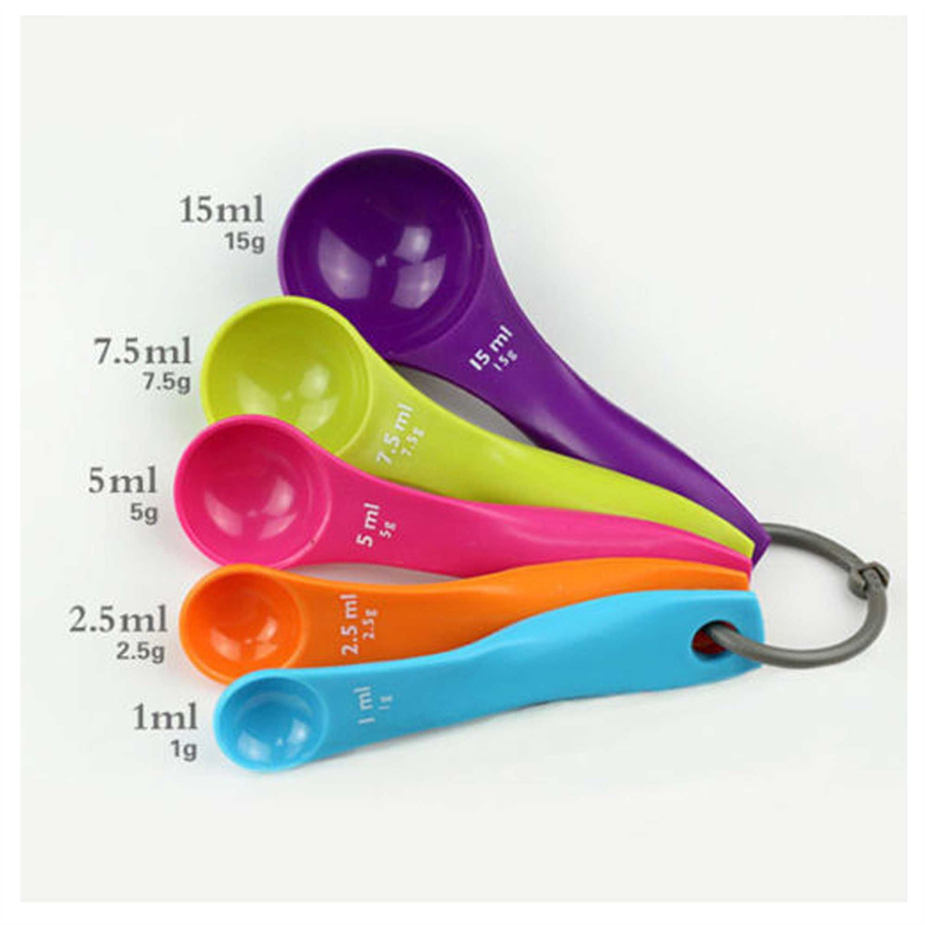 KitchenCraft Colourworks 5 Piece Measuring Spoon Set 