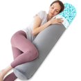 thumbnail image 1 of 1 almohada corporal de MIDDLE One, almohada redonda de espuma viscoel&aacute;stica para adultos, almohada larga firme para cama, almohada de tubo cil&iacute;ndrico con funda de terciopelo, 47, 1 of 6