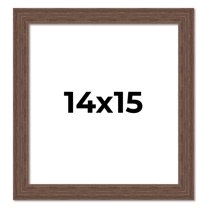 14x15 Frame Brown Farmhouse Solid Wood Picture Frame Width 1.5 Inches | Interior Frame Depth 0.5