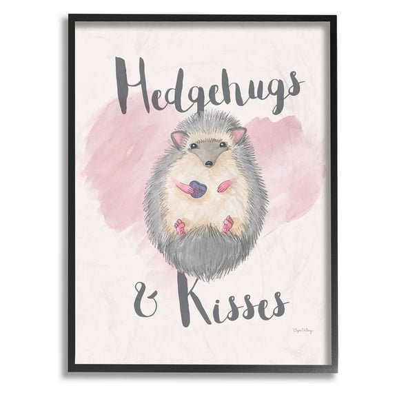 The Stupell Home Decor Collection Hedgehugs and Kisses Framed Giclee Wall Art