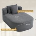 thumbnail image 4 of 67.5" Chaise Lounge Chair, Oversized Sleeper Sofa Bed, Corduroy Convertible Boneless Sofa with Pillows for Living Room, No Assembly Required, Dark Grey, 4 of 11