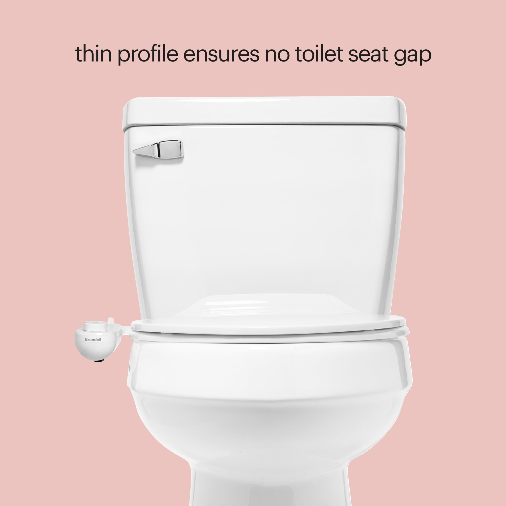 Brondell Fresh Spa Adjustable, Bidet Attachment FSA-15 for Toilet Seats with Adjustable Single Nozzle, Side Arm Control, Thin Profile, White (Ambient Temperature)