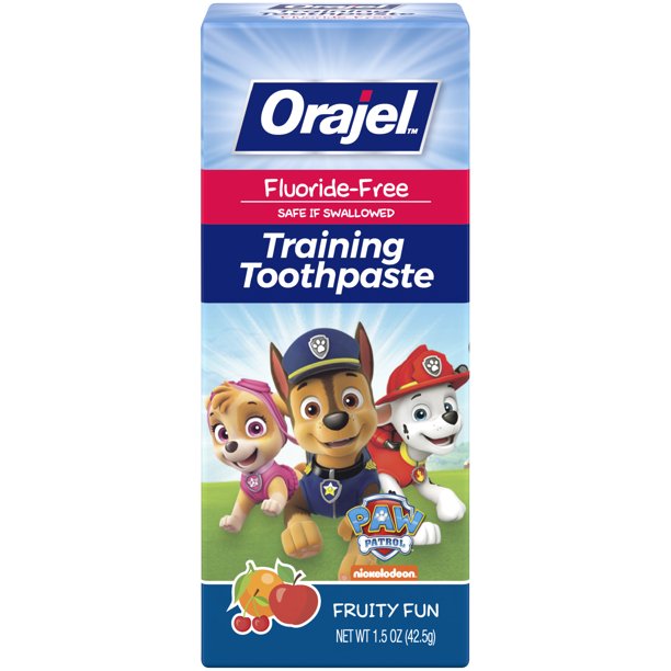 Orajel Paw Patrol FluorideFree Training Toothpaste, Fruity Fun Flavor