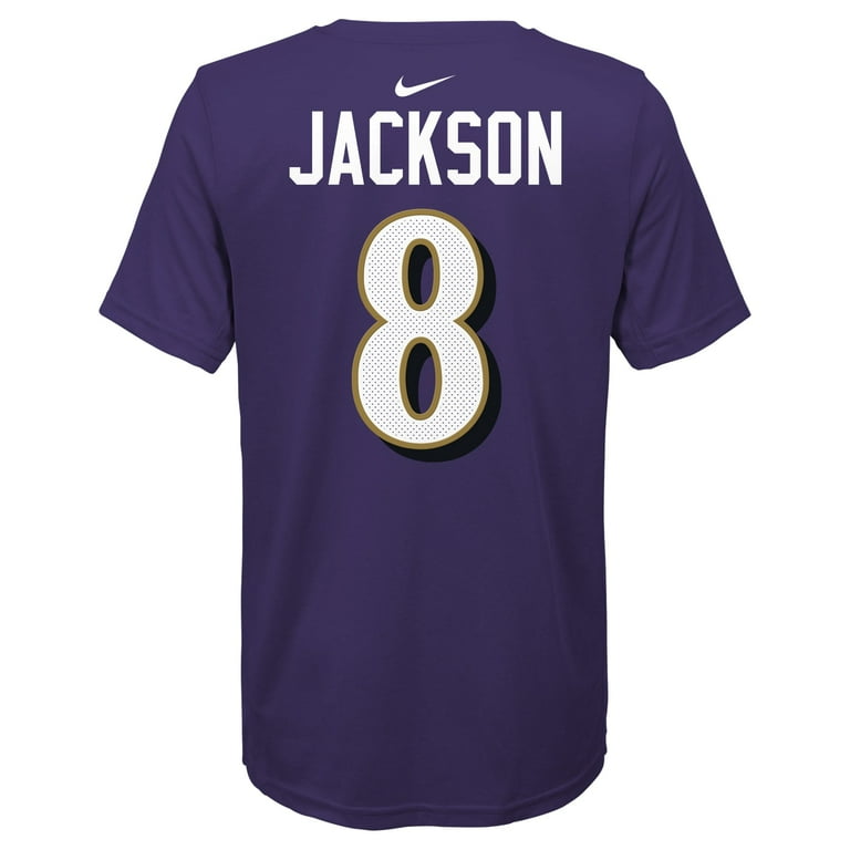 Youth Nike Lamar Jackson Purple Baltimore Ravens Player Pride Name