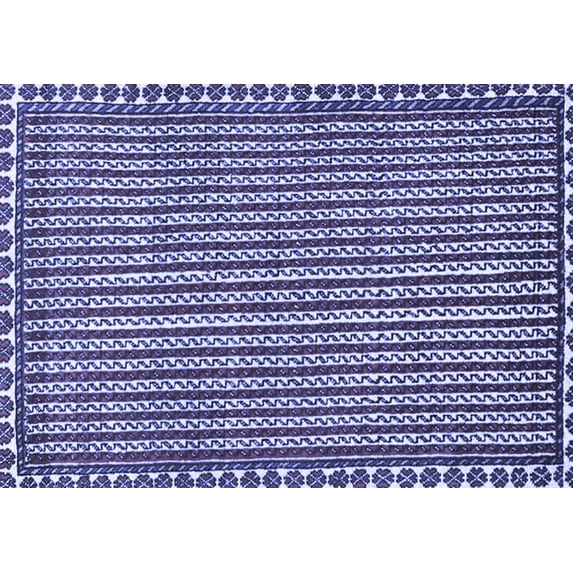 Ahgly Company Machine Washable Indoor Rectangle Southwestern Blue Country Area Rugs, 3' x 5'