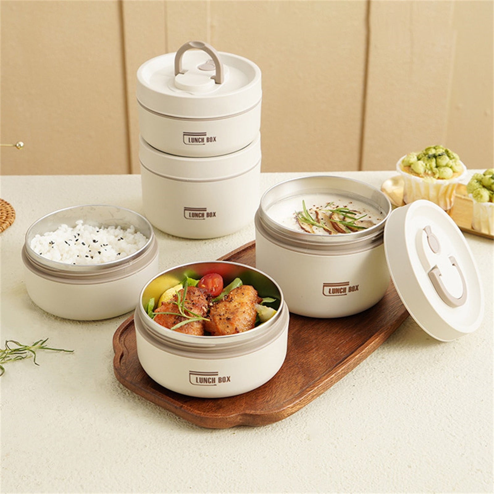 Thermo Food Jar for Hot Food Adults Soup Thermo Lunch Containers Wide Mouth Vacuum Insulated Stainless Steel Leakproof Bento Box– Leak-Proof Single Compartment,BPA-Free(Blue,5.3x5.3x9.5")