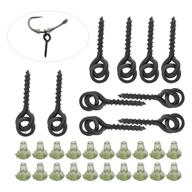 Bait Screws With Oval Rings Carp Rig Ring Stops, Convenient And Practical.  Bait Screws With Oval Ring Hook Stops For Carp Fishing Tackle Hook Screw