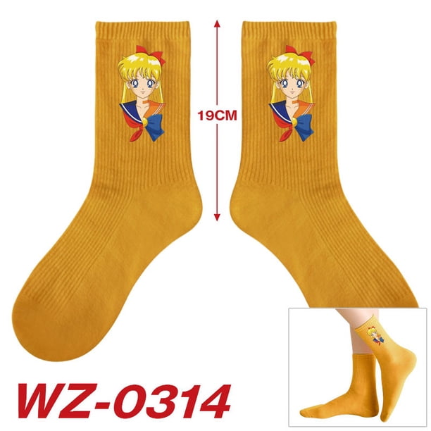 Medias, calcetines y calcetines medianos de dibujos animados Sailor Moon Kawaii, calcetines creativos transpirables Sailor Moon, juguetes para todos los regalos de cumpleaños