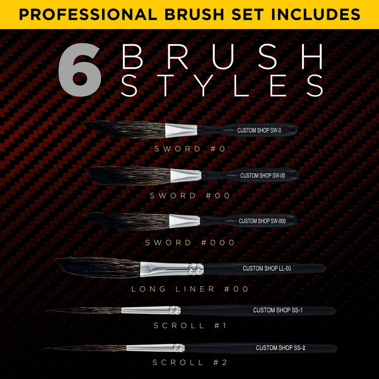 Repino Pinstriping Brush Set - Sword Liner Artist Brush Size 1, 1/8 and 1/4
