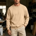 thumbnail image 3 of Goodtrade8 Big and Tall Men's Sweatshirt Winter Fleece Pullover Sweatshirt Warm Long Sleeve Crew Neck Plain Casual Tops for Men, 3 of 7