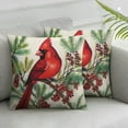 thumbnail image 2 of Nawypu  Linnet Throw Pillow Cover, Decorative Red Birds Pillow Case, Green Tree Cushion, Car Bed Bedroom Couch Decor, 2pcs Beige, 2 of 6
