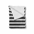 thumbnail image 2 of Chevron Soft Flannel Fleece Throw Blanket, Zig Zags in Black and White Sharp Arrow Inspired Classic Retro Tile Monochrome, Cozy Plush for Indoor and Outdoor Use, 70" x 90", Black White, by Ambesonne, 2 of 6