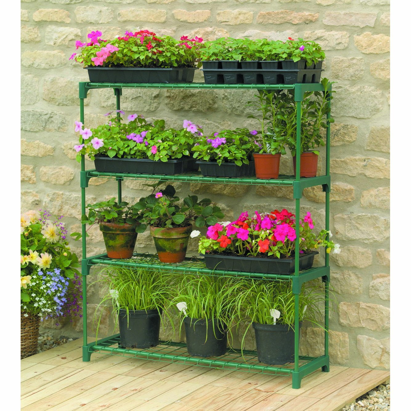 Gardman R691 4 Tier Greenhouse Staging 35 Long X 11 Wide X 42 High Walmart Com Walmart Com