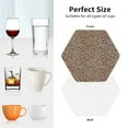thumbnail image 6 of Naloa Leopard Print-2 Leather Coasters for Drinks, Durable Drink Coasters 4 Set for Tabletop Protection, Luxurious Home Décor and Housewarming Gift ( {designName})Hexagon, 6 of 6