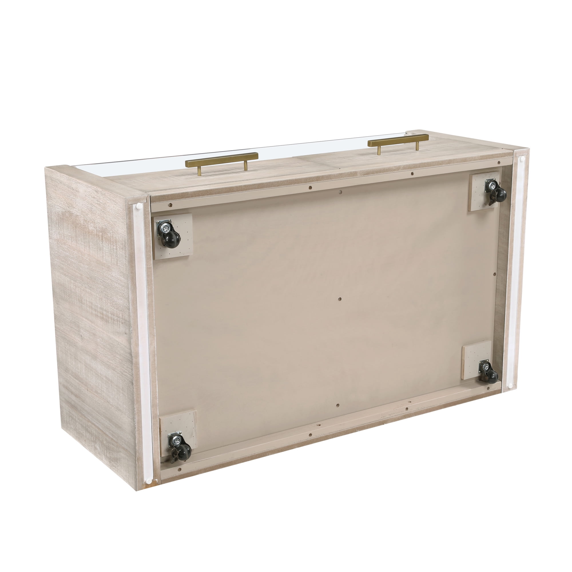 Steve Silver Garland Modern Coffee Table with Two Drawers and Casters, Washed Parchment