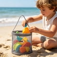 thumbnail image 6 of LWVITH Breathable Mesh Toy Bucket for Beach Pool, Kids Toy Storage Bag with Handle, Mesh Tote for Bathroom Bath Basket, Beach Towel Carry Bag for Ocean Trip, Lightweight Travel Organization, 6 of 8