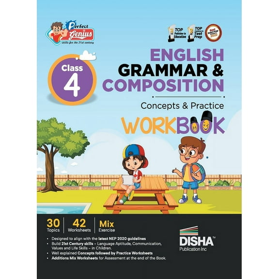 Perfect Genius Class 4 English Grammar & Composition Concepts & Practice Workbook Follows NEP 2020 Guidelines, (Paperback)