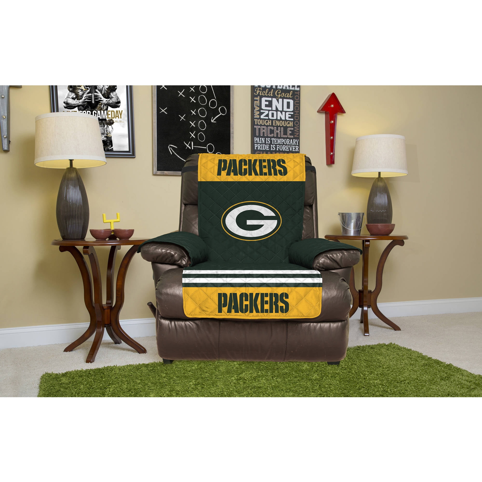 NFL Licensed Furniture Protector, Recliner, Green Bay Packers Walmart