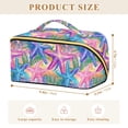 thumbnail image 4 of FORMRS Makeup Bag Travel Cosmetic Organizer for Women Fold Flat Zipper Pouch with Handle, Gradient Starfish Pattern, 4 of 8