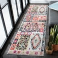 thumbnail image 3 of SAFAVIEH Montage Tendrils Abstract Indoor/Outdoor Area Rug, Aqua/Fuchsia, 6'7" x 6'7" Round, 3 of 10