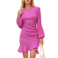thumbnail image 1 of Dress Byinns 2024, suéter de punto ajustado con minivolantes, dobladillo con volantes, para mujer, 1 of 1