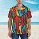 thumbnail image 2 of Fotbe Colorful Arrow Graffiti Pattern Camisa Hawaiana para Hombre Unisex – Camisa Casual de Verano con Botones de Manga Corta de Algodón y Lino,3X-Large, 2 of 7