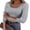 Gray, variant on ANRABESS Womens 3/4 Sleeve Scoop Neck Tops Ribbed Knit Slim Fitted Casual Basic Tee Shirts 2026 Fall Trendy Going Out T-Shirt White Large