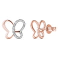 thumbnail image 5 of aaXia 10K Rose Gold 1/10ct TDW Diamond Butterfly Stud Earrings, 5 of 5