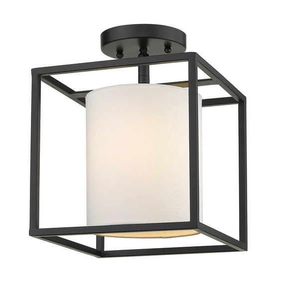 Golden Lighting Manhattan 1-light Semi-Flush Mount in Matte Black
