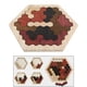 thumbnail image 5 of Hexagonal Tangram puzle chino hecho 3D rompecabezas cerebro Teasers bloques juguetes de entrenamiento color madera CUTICAT Rompecabezas de Tangram, 5 of 8