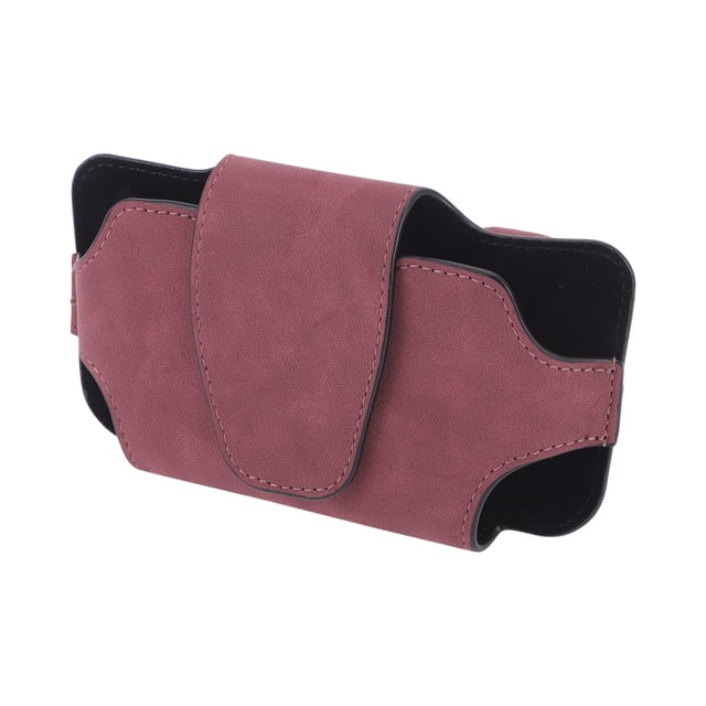 Estuche para Gafas de Sol del Coche Único Bargains Magnético Universal Soporte para Gafas de Visera de Coche Ante Rojo 17.5x10cm 1 Pcs