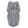 thumbnail image 2 of Lanhui Long Sleeve Dress For Women O-Neck Christmas Print Dress Casual Dress, 2 of 3