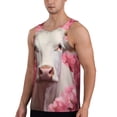 thumbnail image 2 of Daiia Flower White Cow Printed Men's Quick Dry Fit Muscle Tank Top Slim-Fit Tank Workout Tank Top Lightweight Sports Tank Top-X-Large, 2 of 7