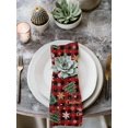 thumbnail image 2 of Christmas Cloth Napkins Set of 4 Reusable Dinner Napkins, Pine Tree Gold White Snowflake Red Black Plaid Cocktail Napkin Washable Table Napkins for Wedding/Holiday Party/Baby Shower 20"x20", 2 of 7