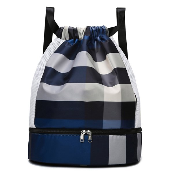 Drawstring Backpack with Shoe Pocket, Gym Bag WaterResistant String