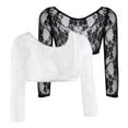 thumbnail image 6 of Vintage Dress Women's Long Sleeve Floral Lace Cardigan Slim Lace Jacket Tops, 6 of 7