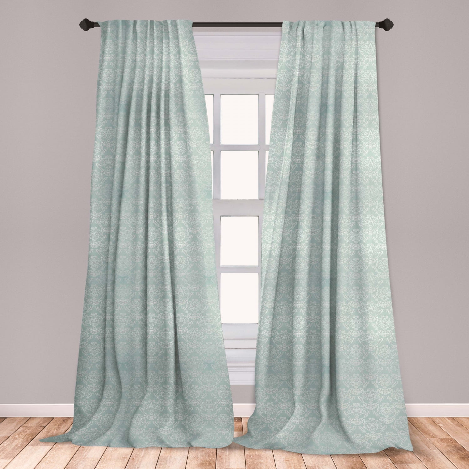 Victorian Curtains 2 Panels Set, Damask Style Vintage ...