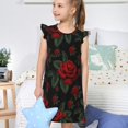 thumbnail image 4 of Fotbe Roses Vestido de Dormir para Niñas de 3 a 10 Años, Mangas Cortas, Estilo Princesa, Pijama Camisón con Mangas Voladas-Large, 4 of 6