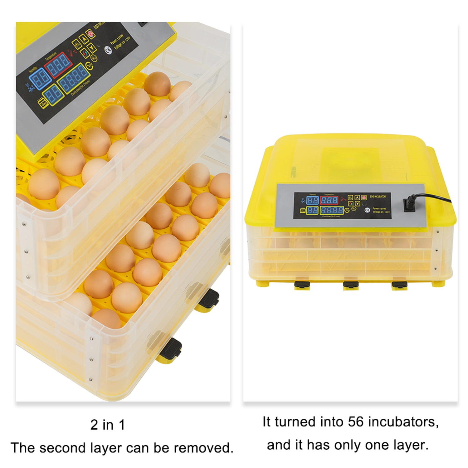 Canddidliike Egg Incubator, 112 Eggs Fully Automatic Digital Poultry Hatcher Machine Breeder with Circulating Air Fan Canddidliike Egg Incubator, 112 Eggs Fully Automatic Digital Poultry Hatcher Machine Breeder with Circulating Air Fan