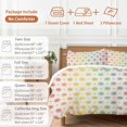 thumbnail image 6 of Queen 4 Piece Bedding Set Watercolor Dots on Linen Burlap Soft Breathable Duvet Cover and Pillowcase, Colorful Ombre Dot Polka Duvet Cover Set Bed Sheets for Bedroom Dormitory Guest Room, 6 of 9