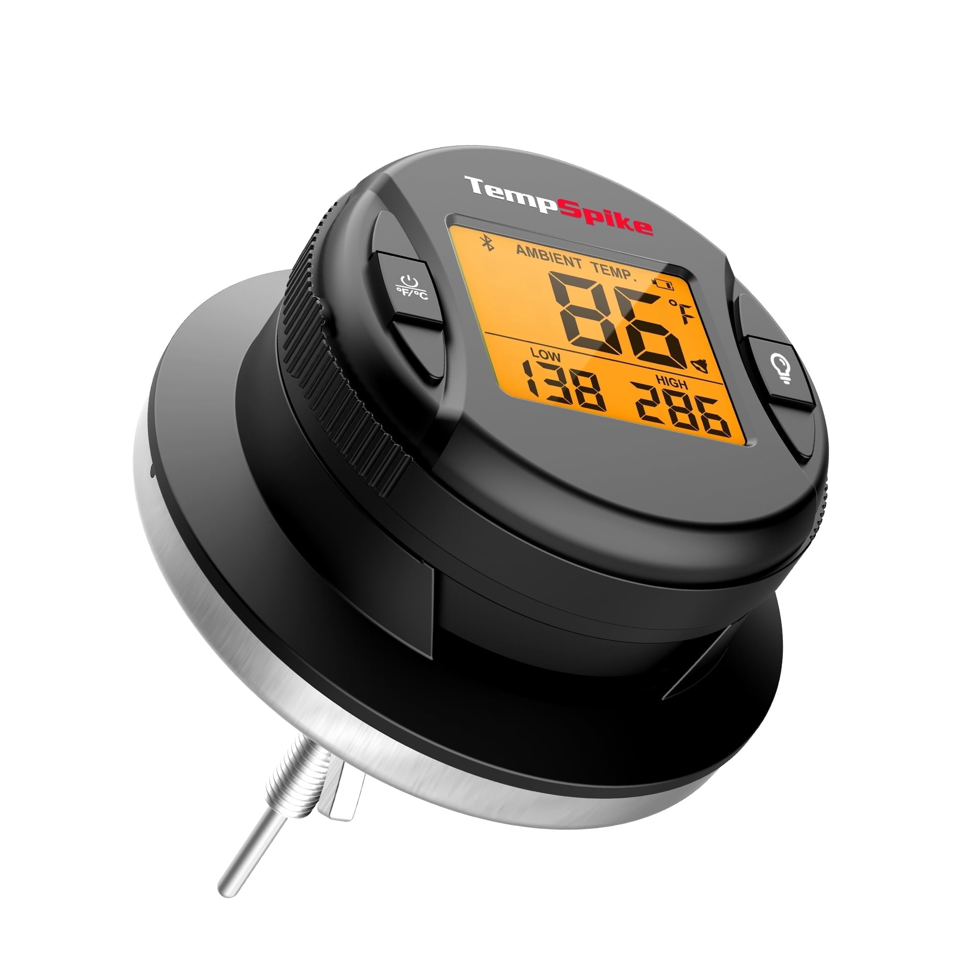 TempSpike Grill Gauge - Wireless Bluetooth Grill Thermometer, 450ft Range, Upgrade Any Grill or Smoker to Smart