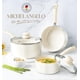 thumbnail image 5 of Juego de sartenes MICHELANGELO de cerámica antiadherente de 3 litros con tapa, color blanco, 5 of 7