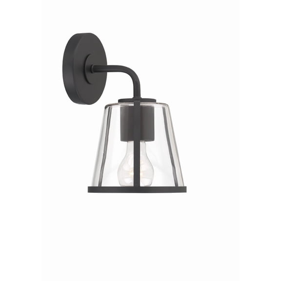 Crystorama Fulton 1 Light Black Bathroom Vanity - 6.25"W x 10.25"H x 7.25"D