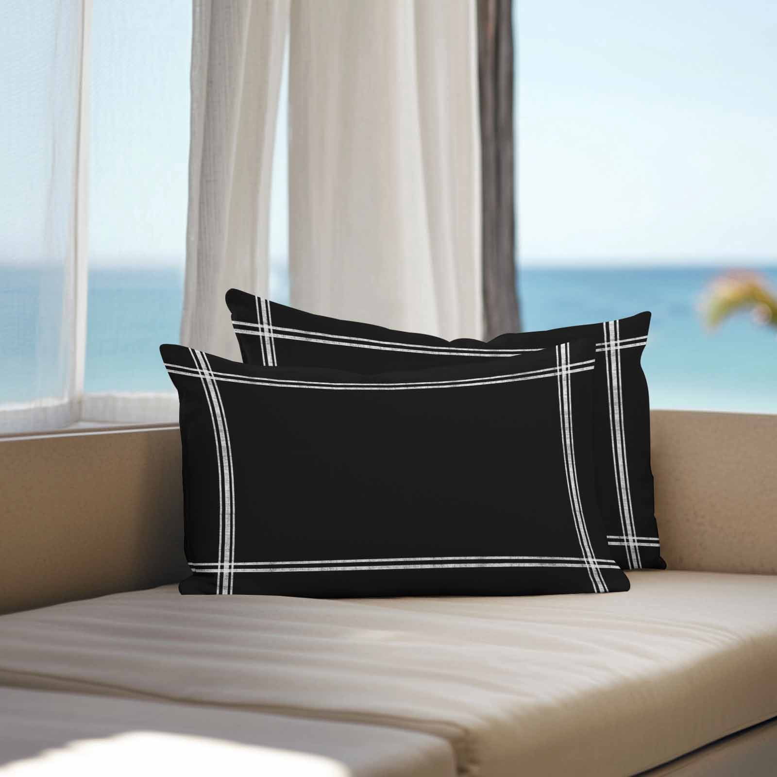 Outdoor Waterproof Throw Pillow Covers Set of 2 Solid Color Decorative Pillowcases Lumbar Outdoor Pillows Cushion Case 20x12 Inch Ash Black Patio Pillows for Couch Sofa Bed Garden