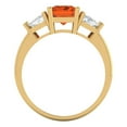 thumbnail image 4 of 2.82 ct Emerald Cut Simulated Ruby 3 Stone 14K Yellow Gold Womens Engagement Ring, 4 of 5