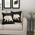 thumbnail image 3 of Bear Decorative Outdoor Pillow Covers 16x16 Inch Pack of 2 Modern Black Bear Throw Pillow Covers Mountain Forest Southwest Pillowcase Square Linen Cushion Cover for Bedroom Sofa Couch Home Decor, 3 of 6