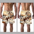thumbnail image 3 of luoweisi Men's Beach Shorts Quick Dry Swim Trunks with Mesh Lining Horse 2XL, 3 of 5