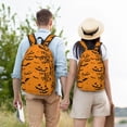 thumbnail image 5 of Picia Trick Or Treat Printed Canvas Daypack - Stylish and Durable Vintage Compact Backpack - Class, Work, Travel, or Laptop Bookbag,Organized Compartments-Small, 5 of 6