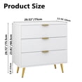 thumbnail image 6 of 3 Drawer Dresser Set of 2 for Bedroom,  Mid Century Wooden Dresser with Gold Handles, Modern Chest Dresser with Deep Drawers for Bedroom, Living Room, Hallway, 6 of 7